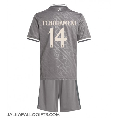 Real Madrid Aurelien Tchouameni #14 Kolmas Peliasu Lasten 2024-25 Lyhythihainen (+ Lyhyet housut)